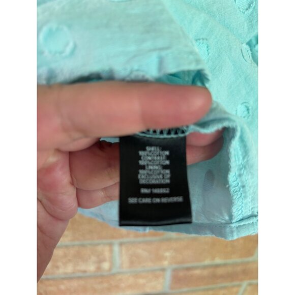 Torrid Light Blue Eyelet Clip Dot Long Sleeve Cotton Top Blouse Womens Size 2X - Picture 13 of 14